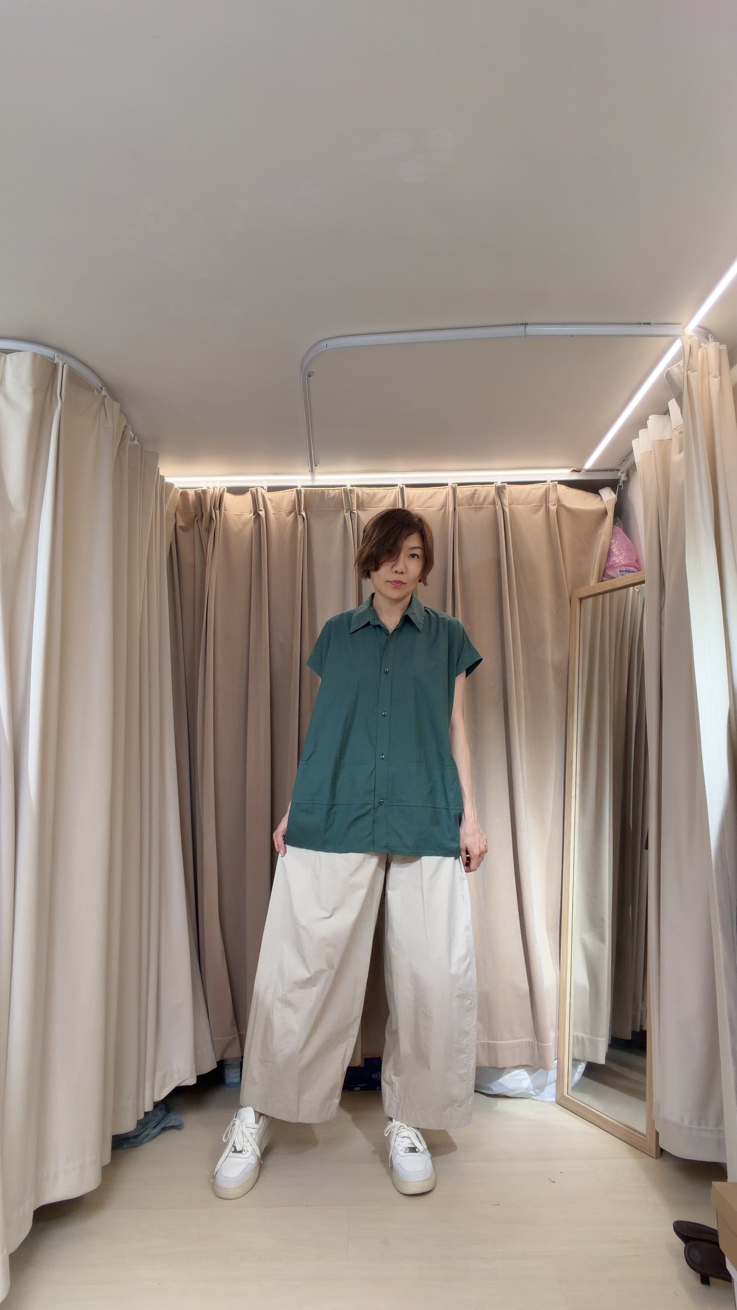 全橡筋褲頭非常薄Cotton布料闊筒褲