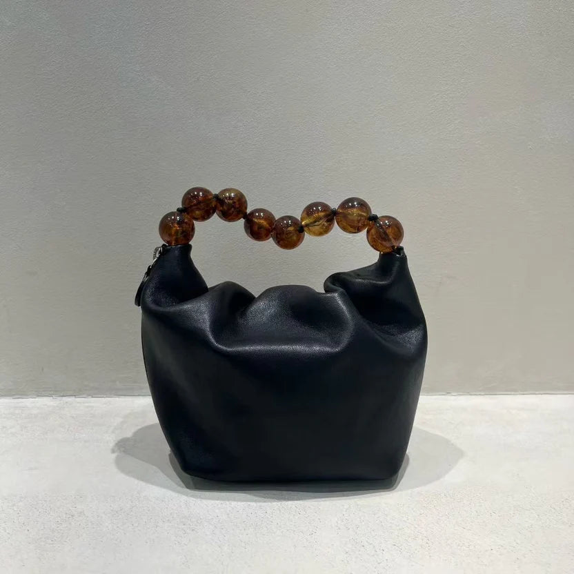 Pearl Rounded Real Leather Bag(包包)