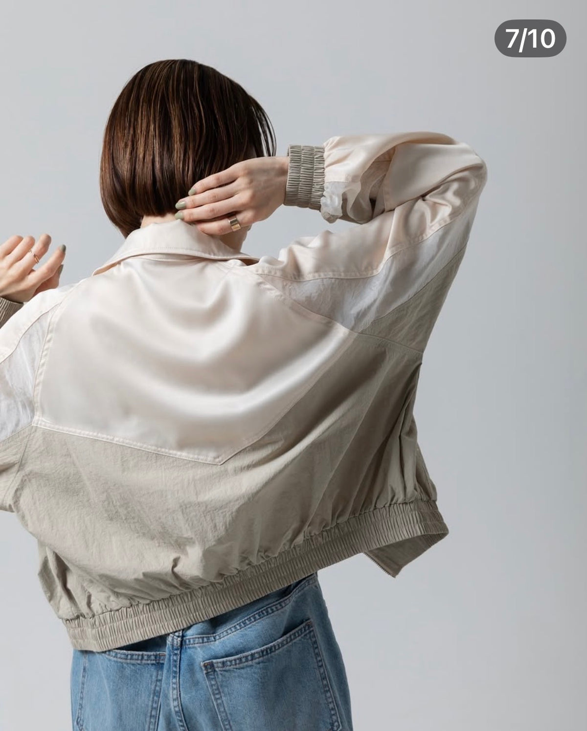 色丁拼布秋天薄外套