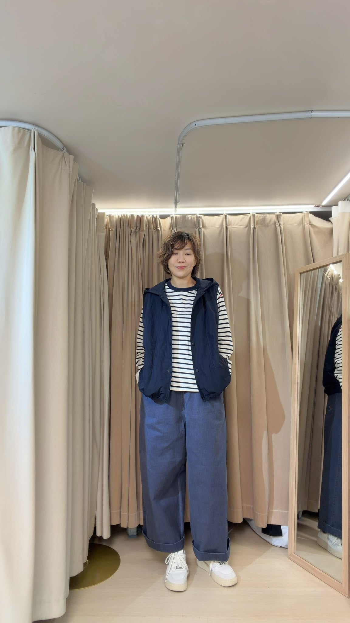 Cotton加風衣質地內棉䋥有帽背心
