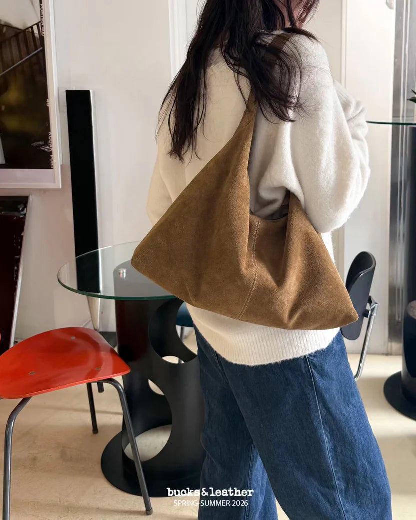 Real Leather Triangle Zipped Bag（包包）