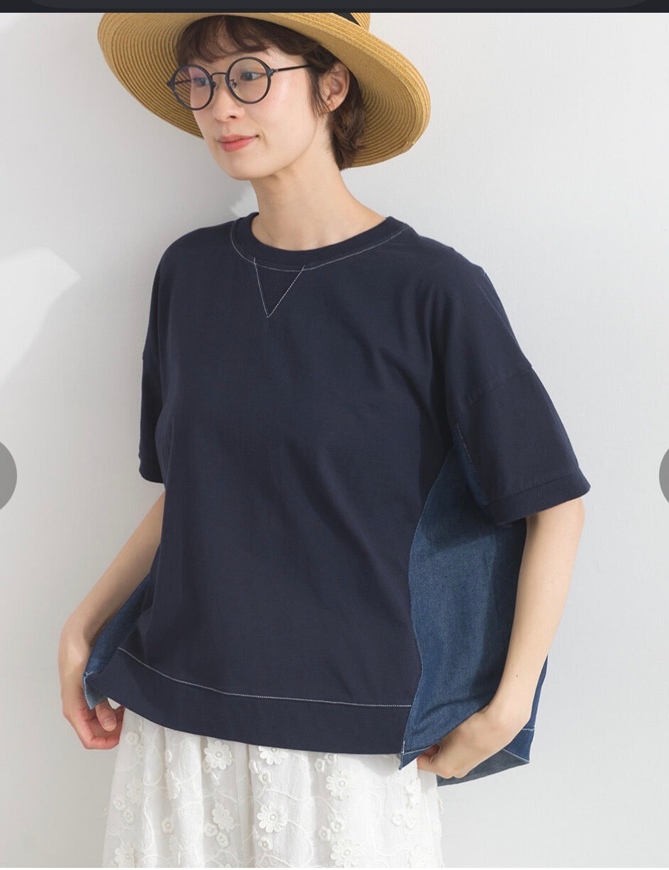 日本品牌牛仔布拼cotton