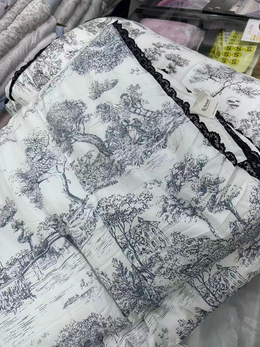 韓國天絲棉被蕾絲經典花花