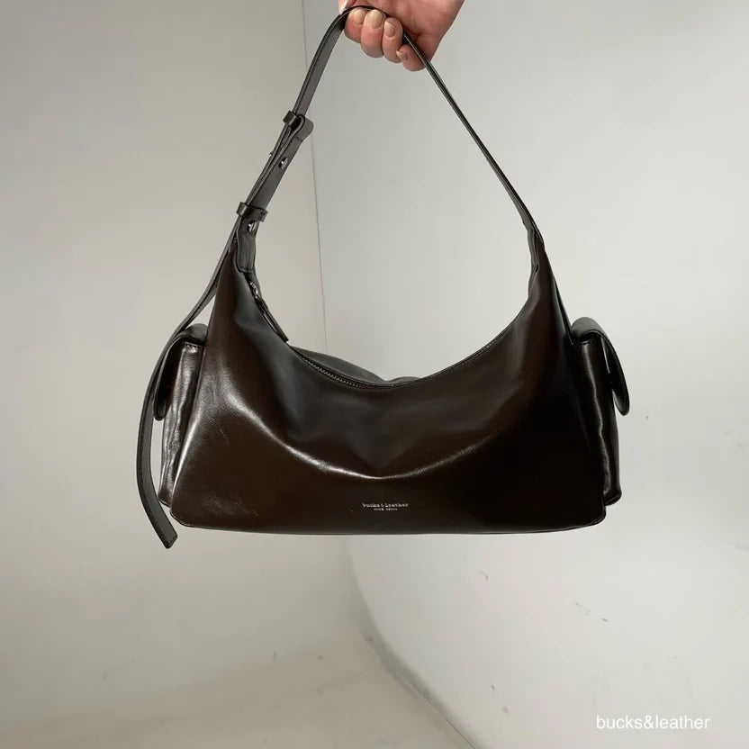 26SS Cargo On Shoulder Leather Bag 牛皮亮面（包包）