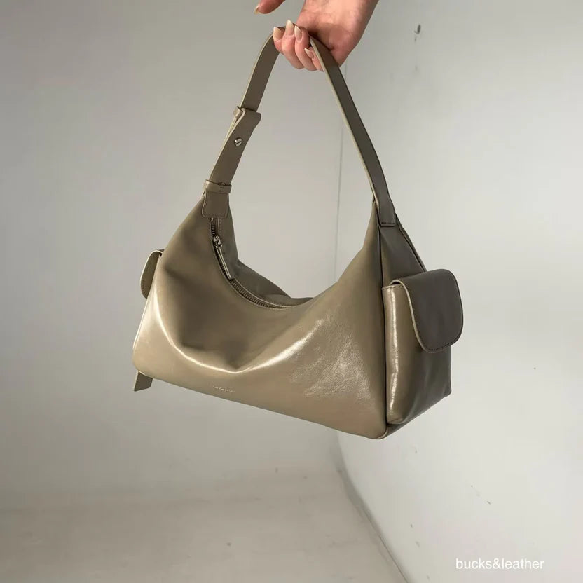 26SS Cargo On Shoulder Leather Bag 牛皮亮面（包包）