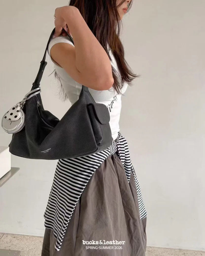 26SS Cargo On Shoulder Leather Bag 牛皮亮面（包包）