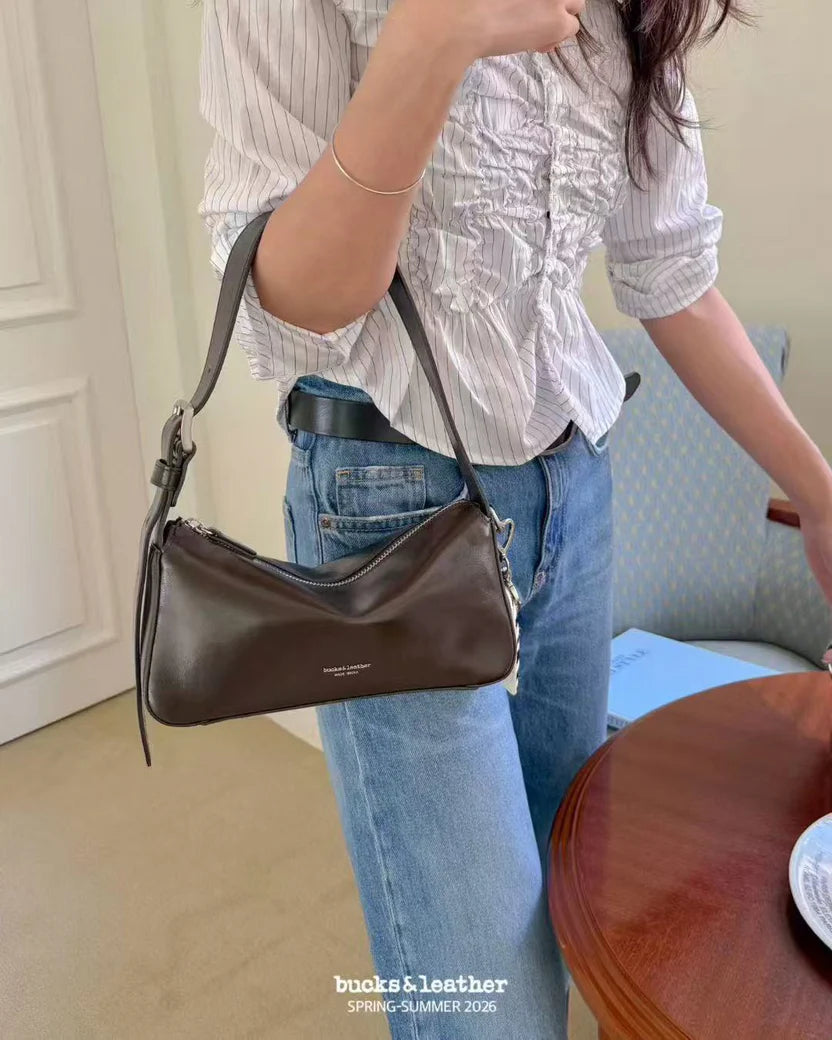 26SS Big Button Side Leather Bag 牛皮亮面（包包）