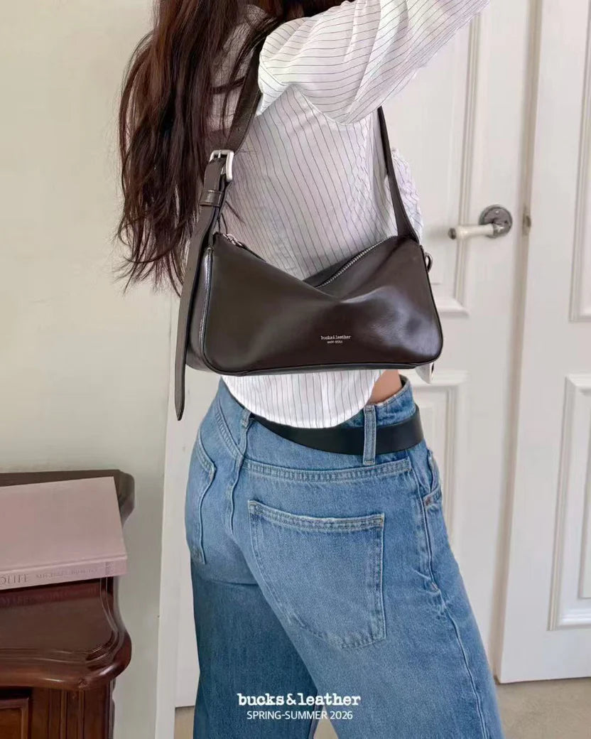 26SS Big Button Side Leather Bag 牛皮亮面（包包）