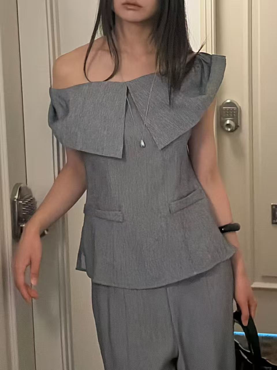 Off shoulder chiffon Top