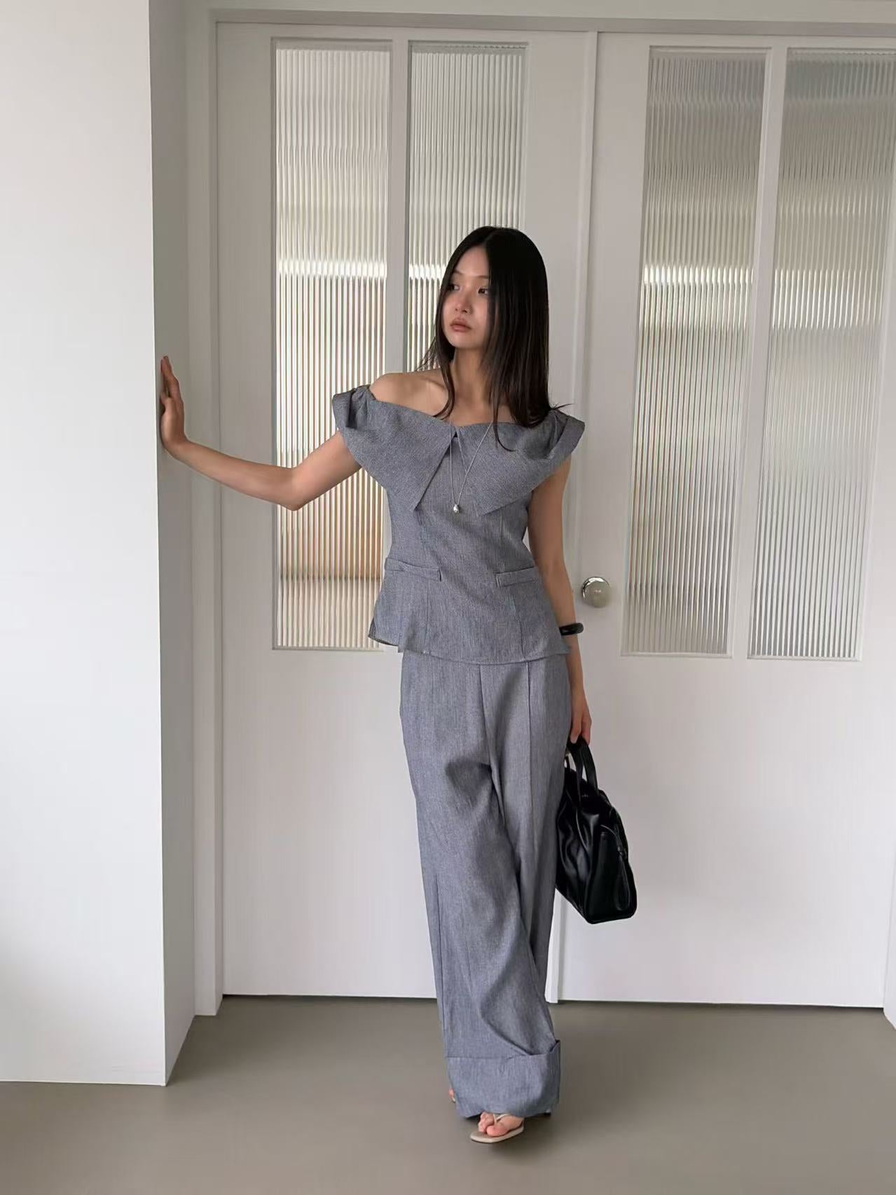 Off shoulder chiffon Top