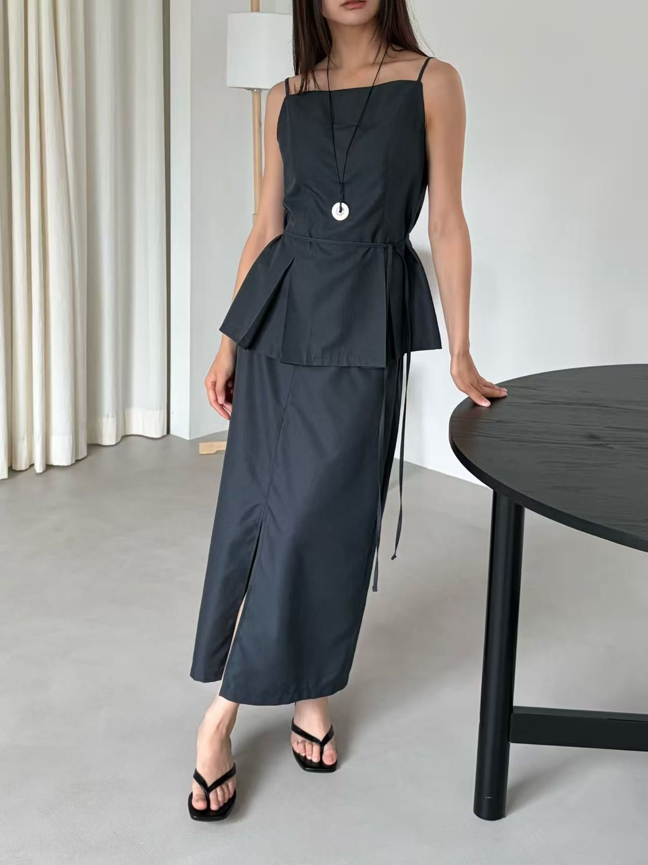 Slit Over Chiffon Tank Top