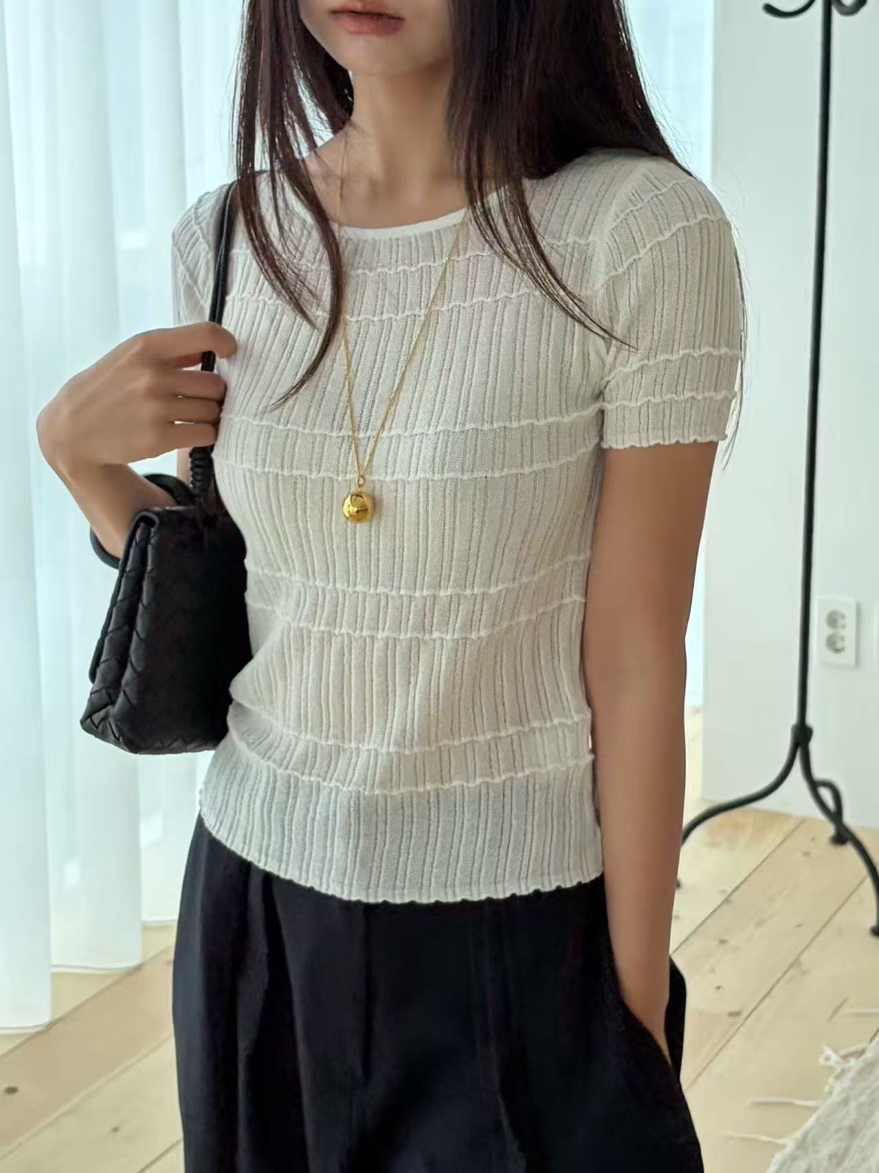 Ruffles Knitted T Top
