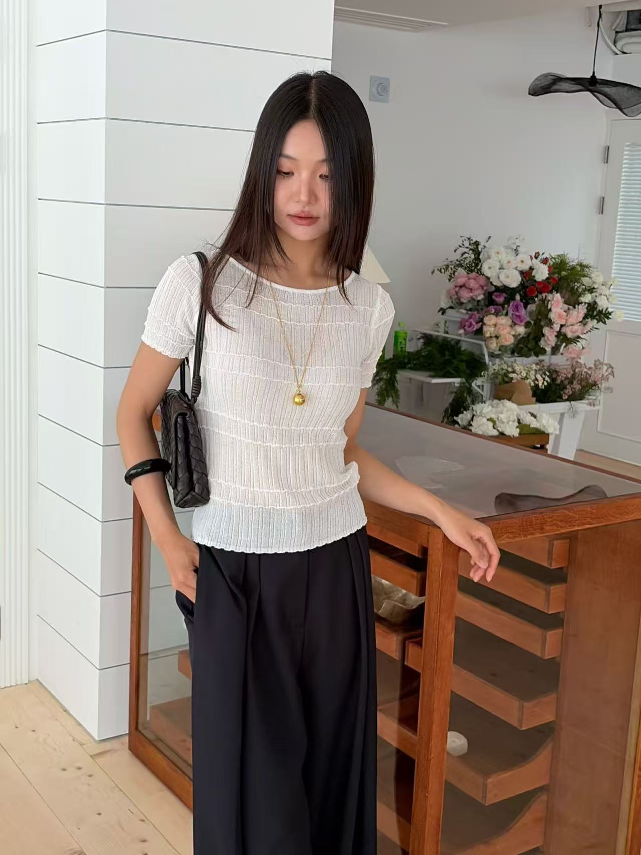 Ruffles Knitted T Top