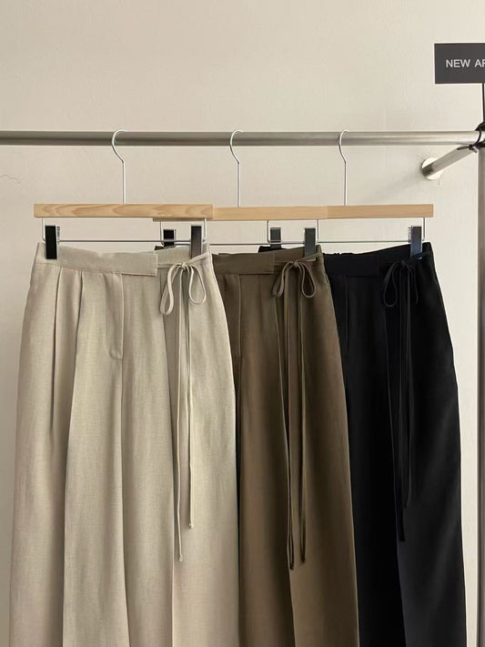 Button on side Chiffon Pants