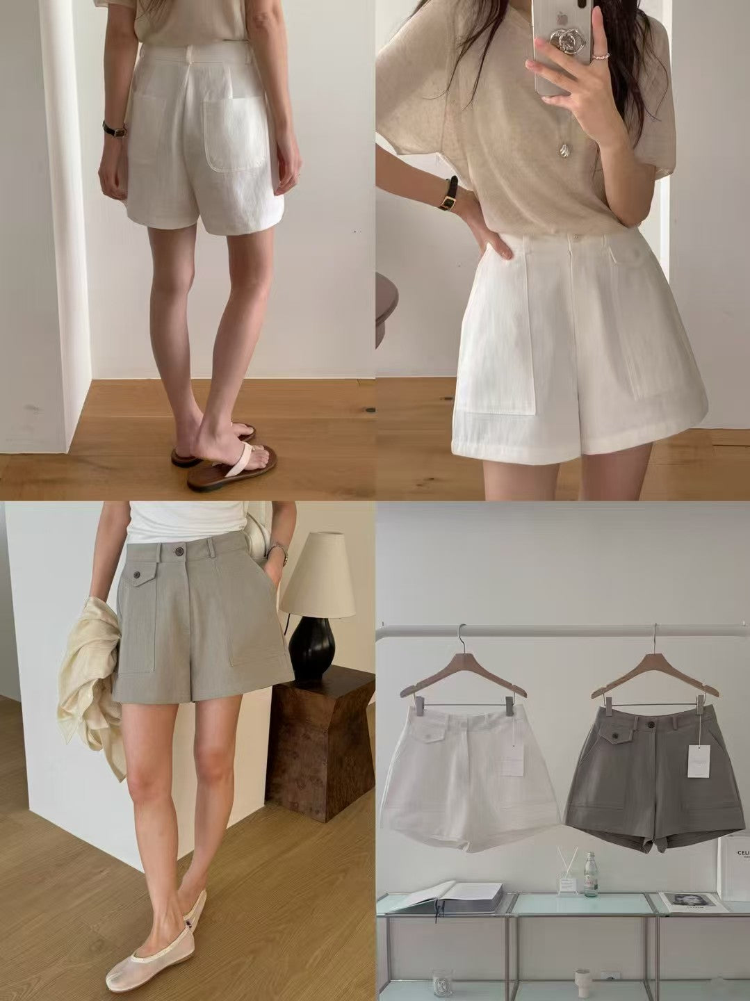 Linen Cargo Shorts