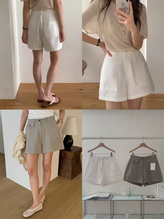 Linen Cargo Shorts