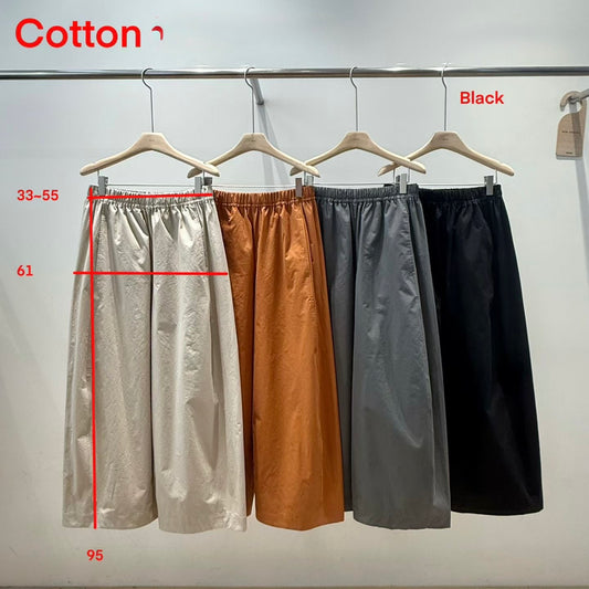 全橡筋褲頭非常薄Cotton布料闊筒褲￼
