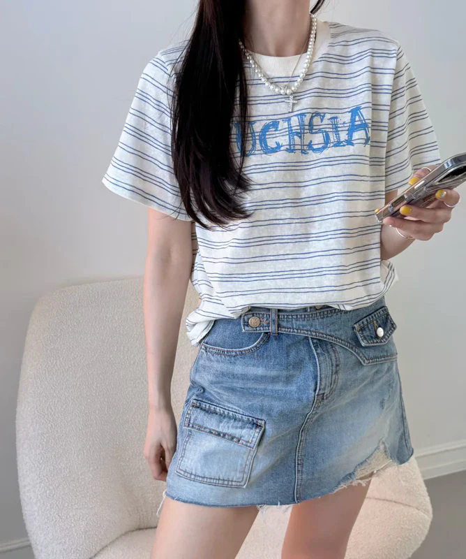 Pocket Button Denim Skirt Shorts
