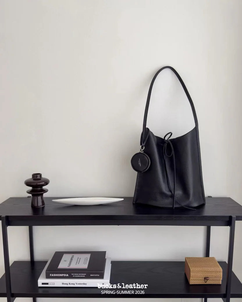 Real Leather Tied Long Shoulder Bag（包包）
