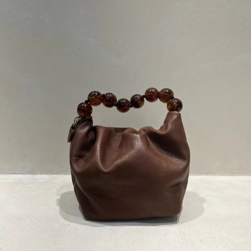 Pearl Rounded Real Leather Bag（包包）