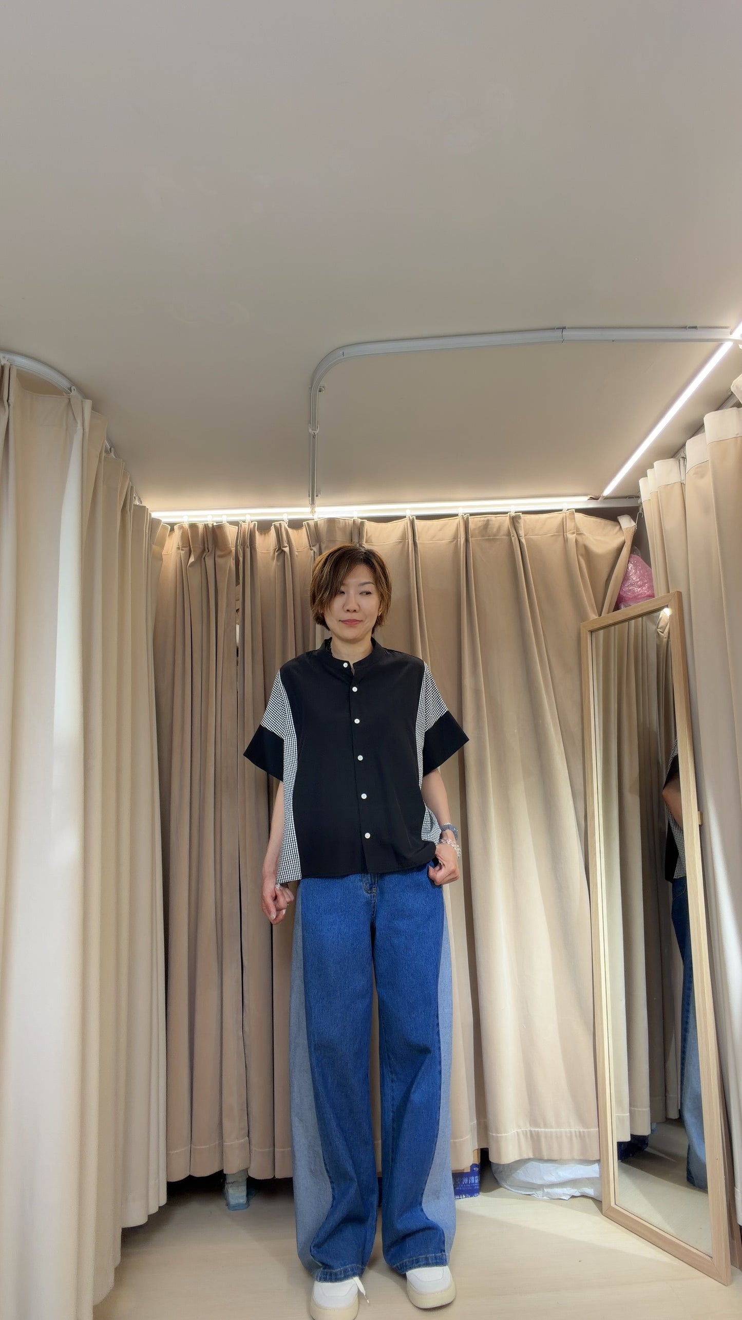 迷你格仔拼布免燙top