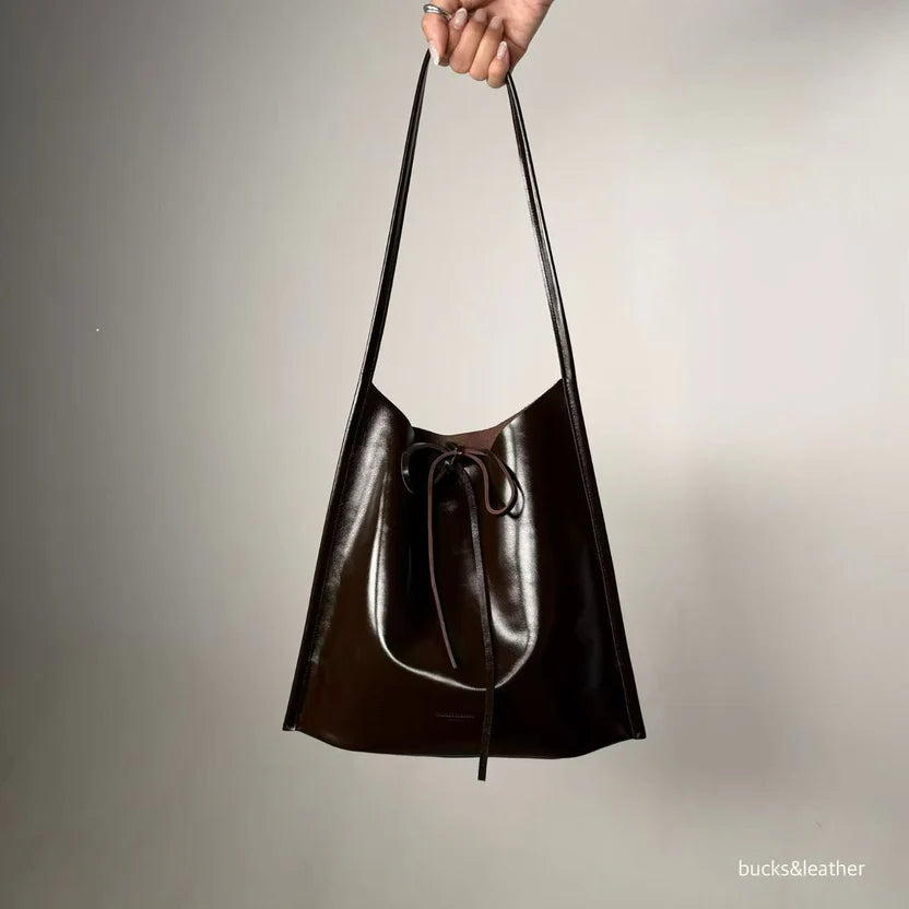 Real Leather Tied Long Shoulder Bag（包包）