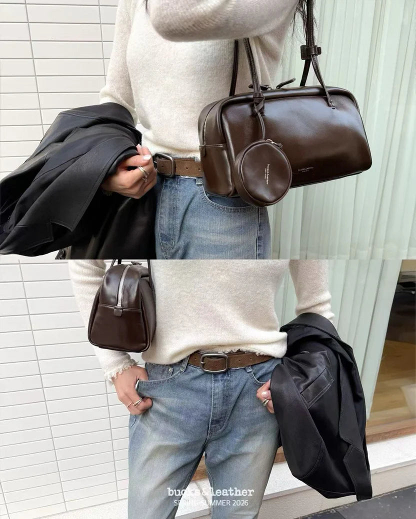 Real Leather Box Bag 大號（包包）