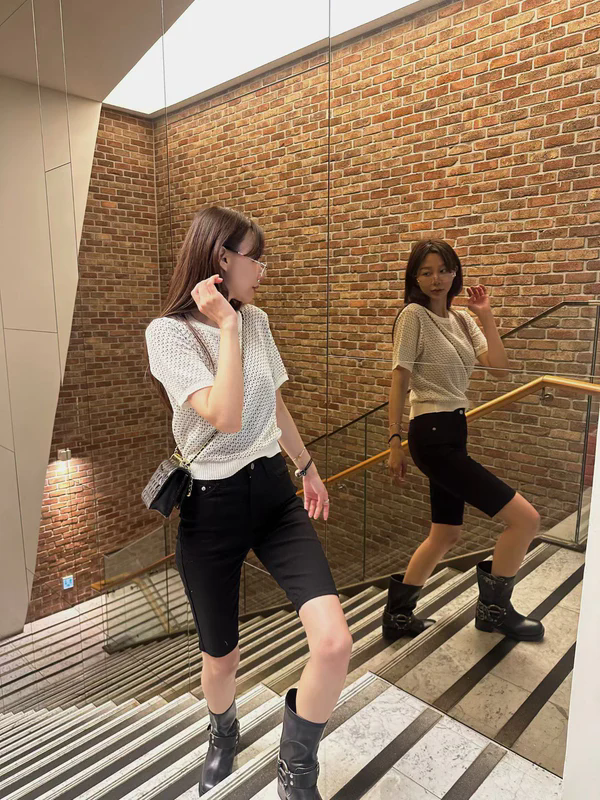 Dotted Knitted T Top