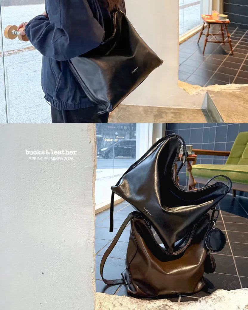 Real Leather Office Zipped Bag 小號（包包）