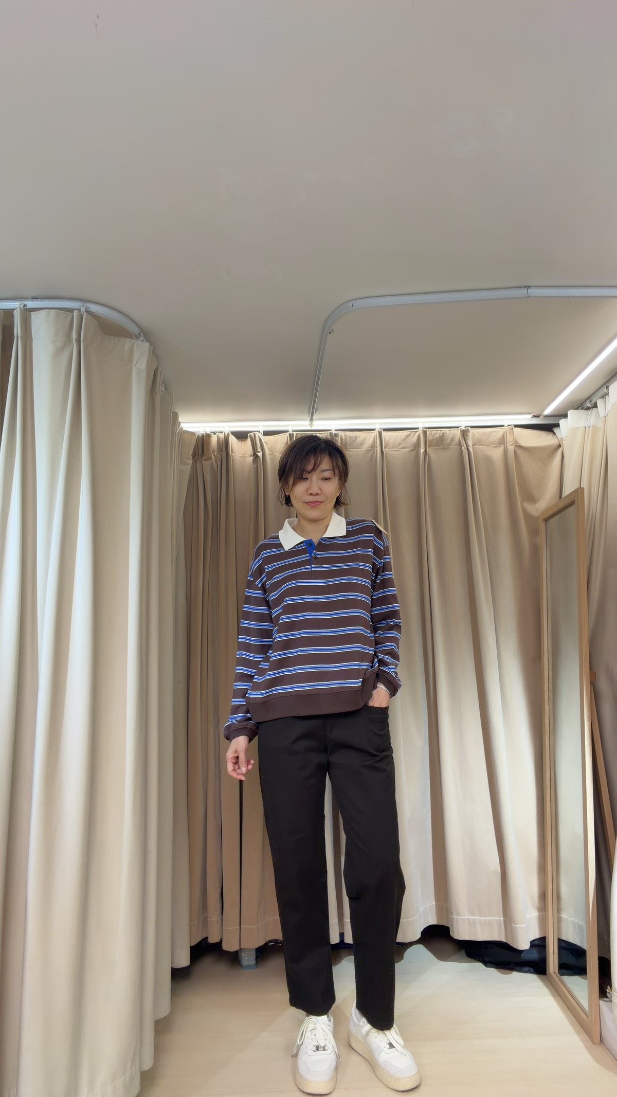 Cotton 橫間反領top