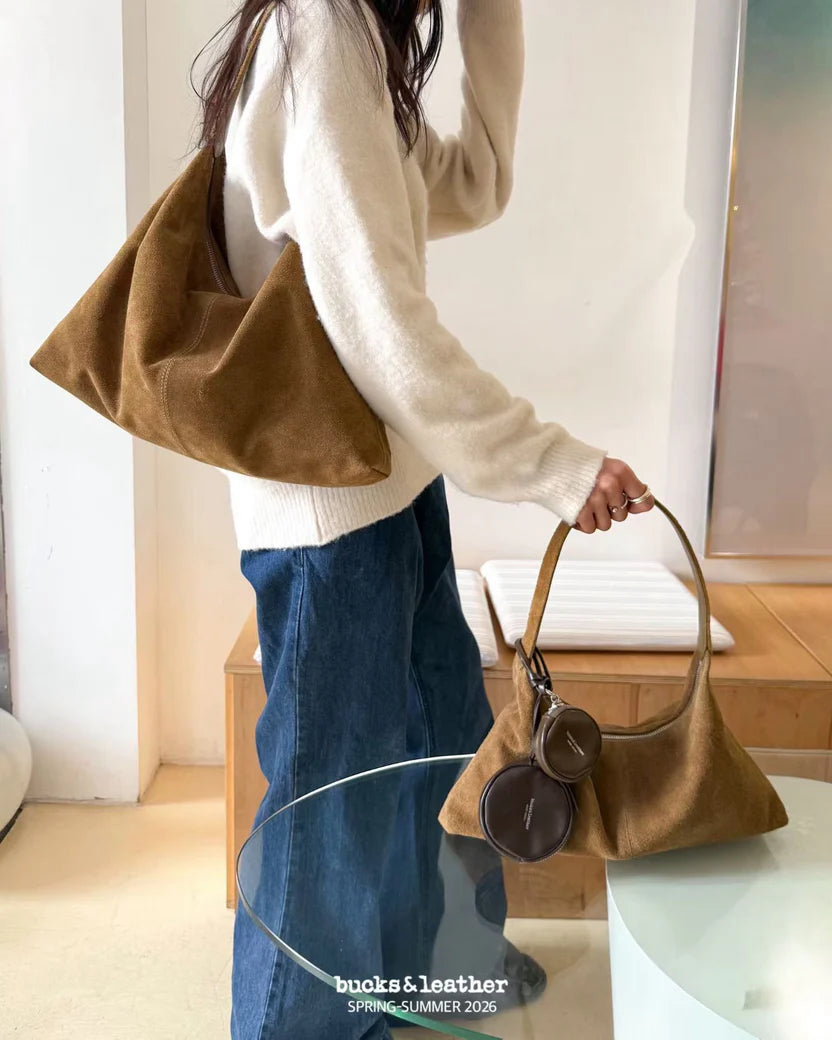 Real Leather Triangle Zipped Bag（包包）