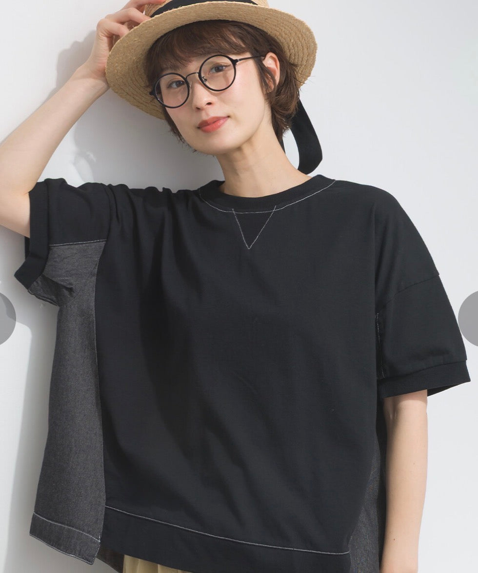 日本品牌牛仔布拼cotton