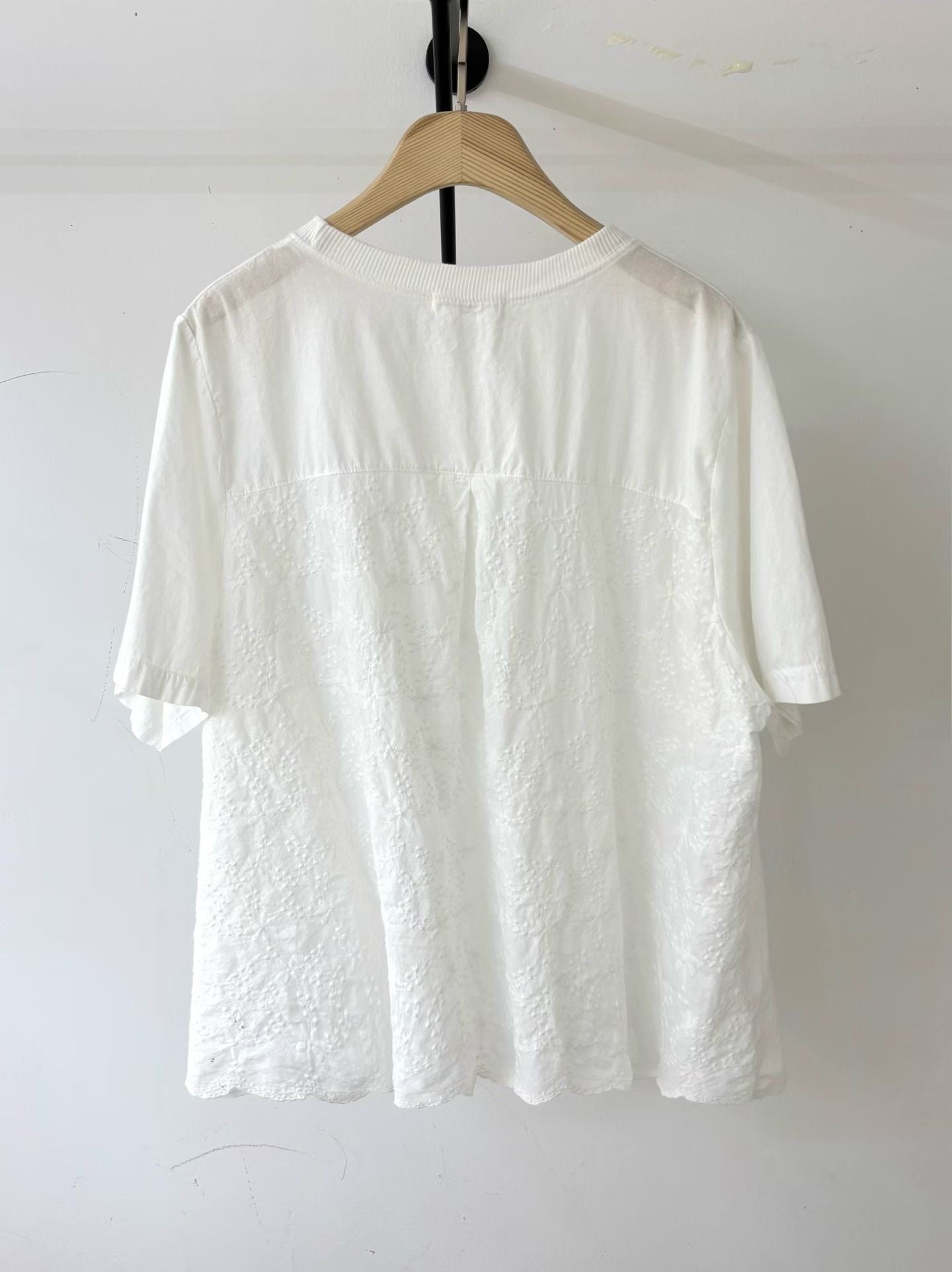 Cotton後織花tee