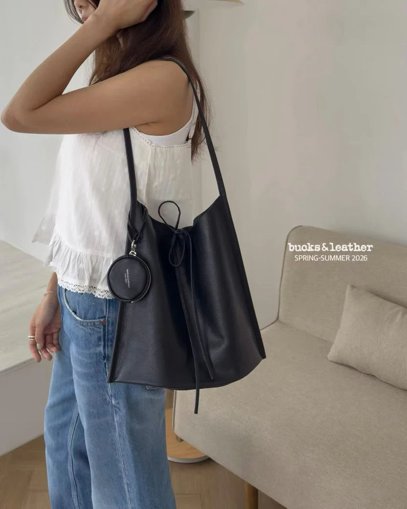Real Leather Tied Long Shoulder Bag（包包）