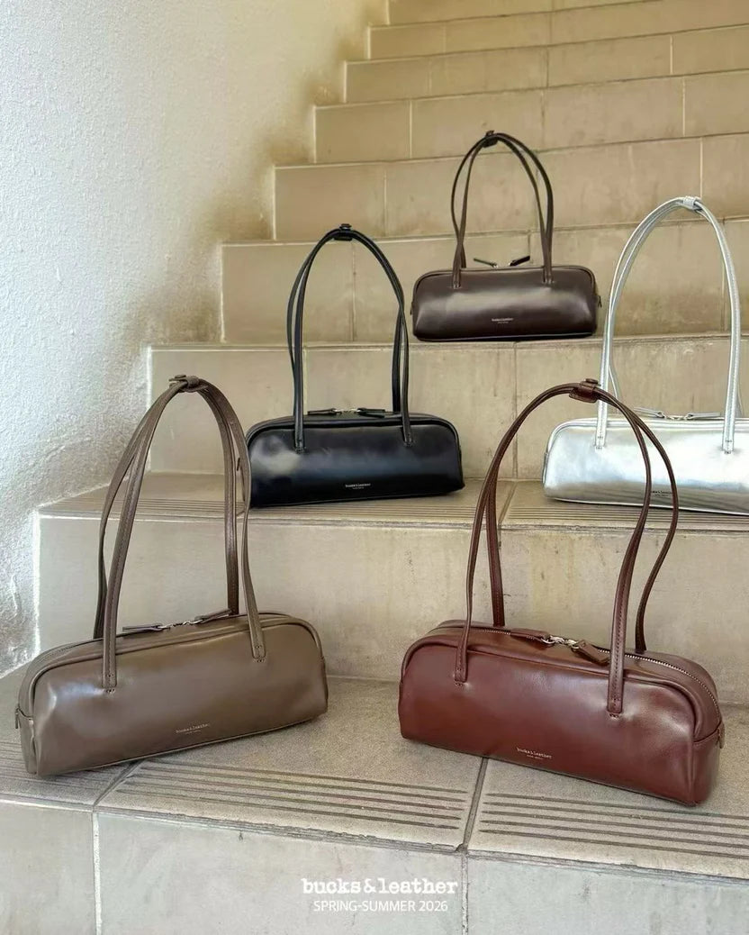 Real Leather Box Bag 亮面牛皮小號 26SS（包包）
