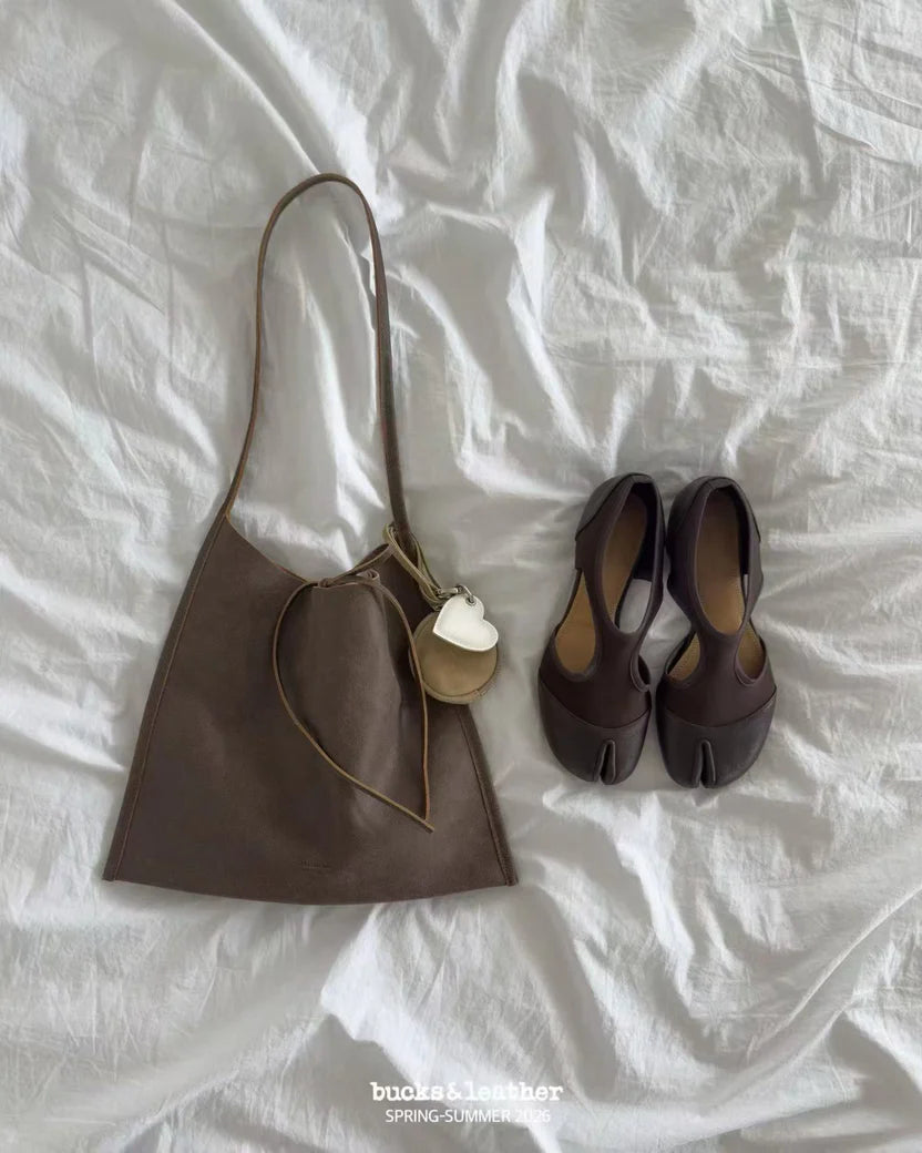 Real Leather Tied Long Shoulder Bag（包包）