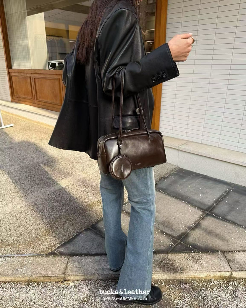 Real Leather Box Bag 大號（包包）