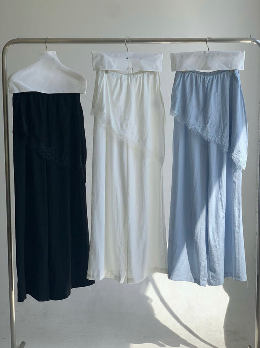棉麻高質斜cut長褲