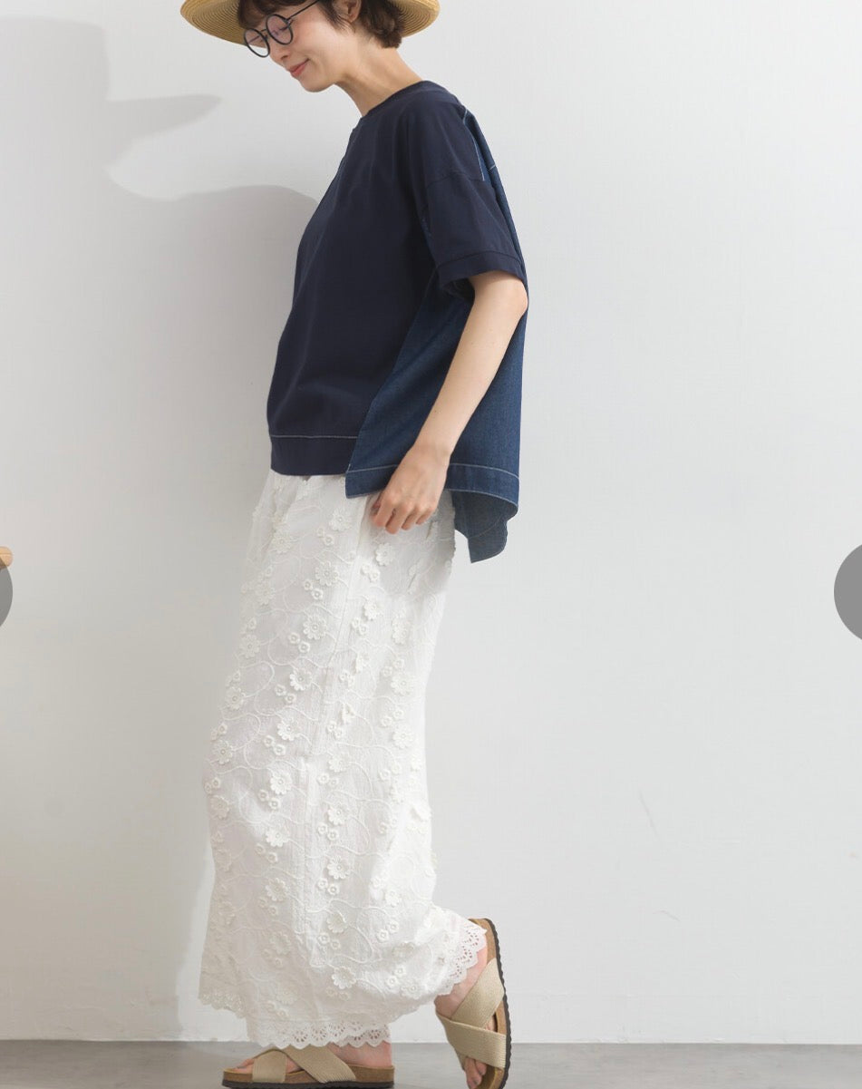 日本品牌牛仔布拼cotton