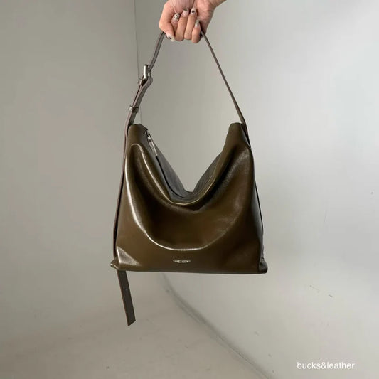 Real Leather Office Zipped Bag 小號（包包）