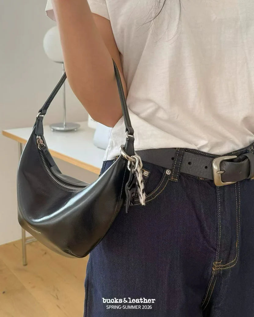 Real Leather Small Moon Bag（包包）