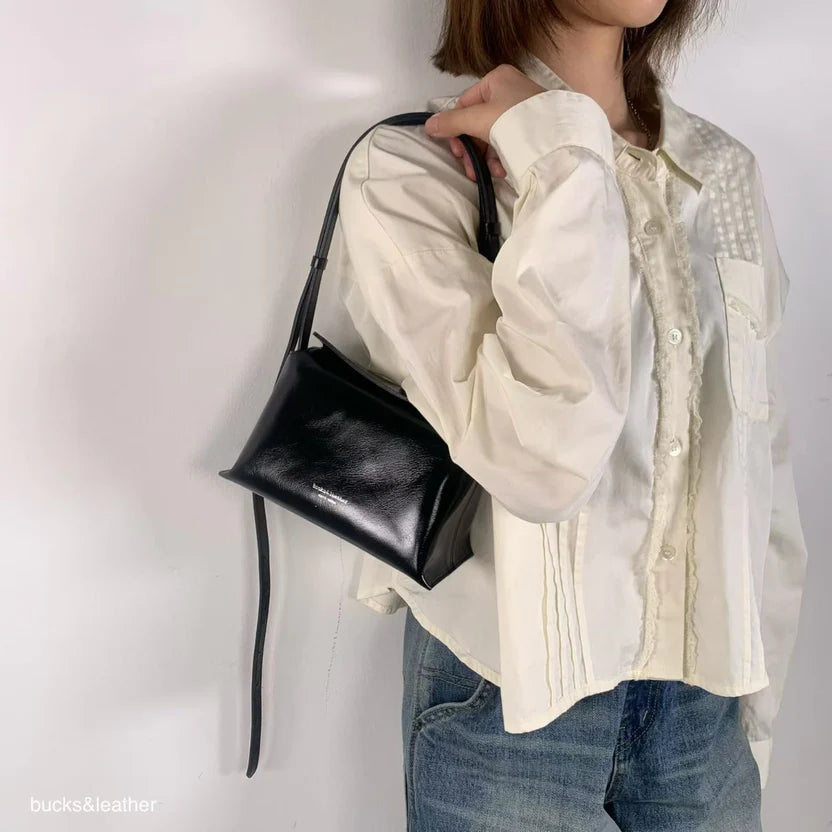 Real Leather Flap Bag 新款亮面牛皮￼（包包）