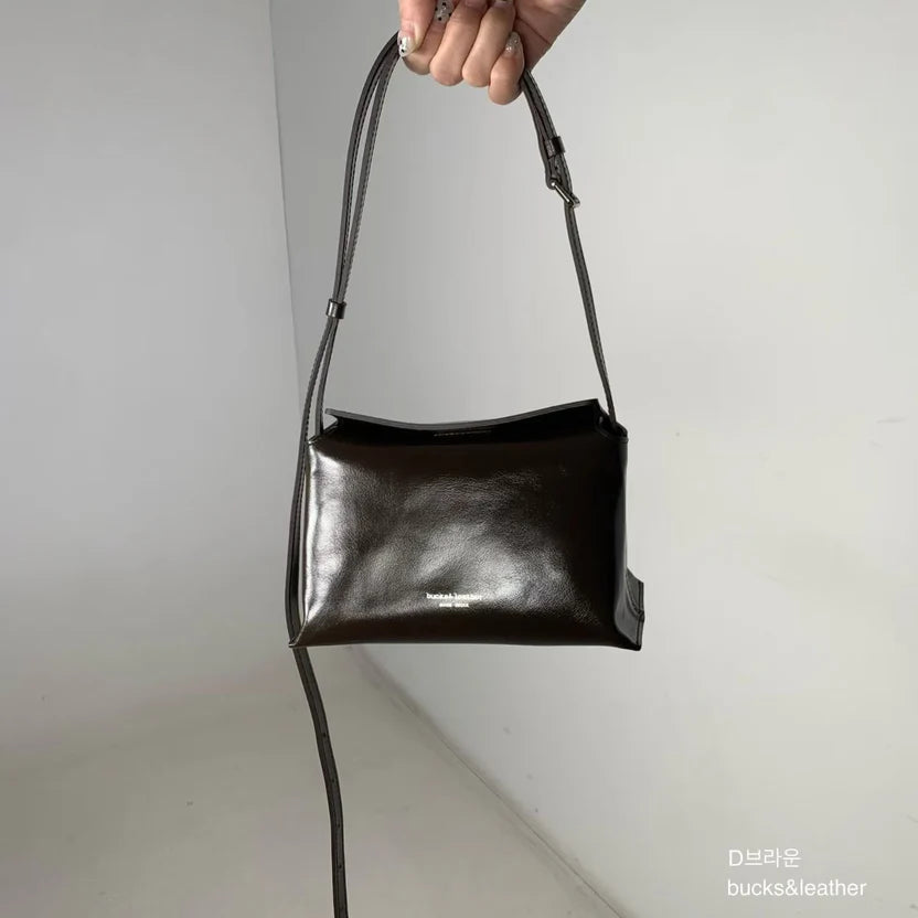 Real Leather Flap Bag 新款亮面牛皮￼（包包）