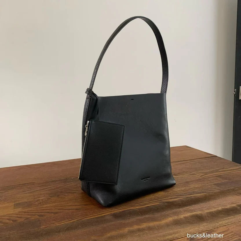 Real Leather Bucket Bag (送錢包)（包包）