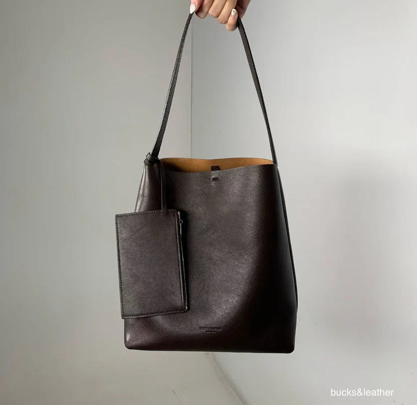 Real Leather Bucket Bag (送錢包)（包包）