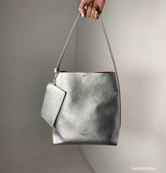 Real Leather Bucket Bag (送錢包)（包包）
