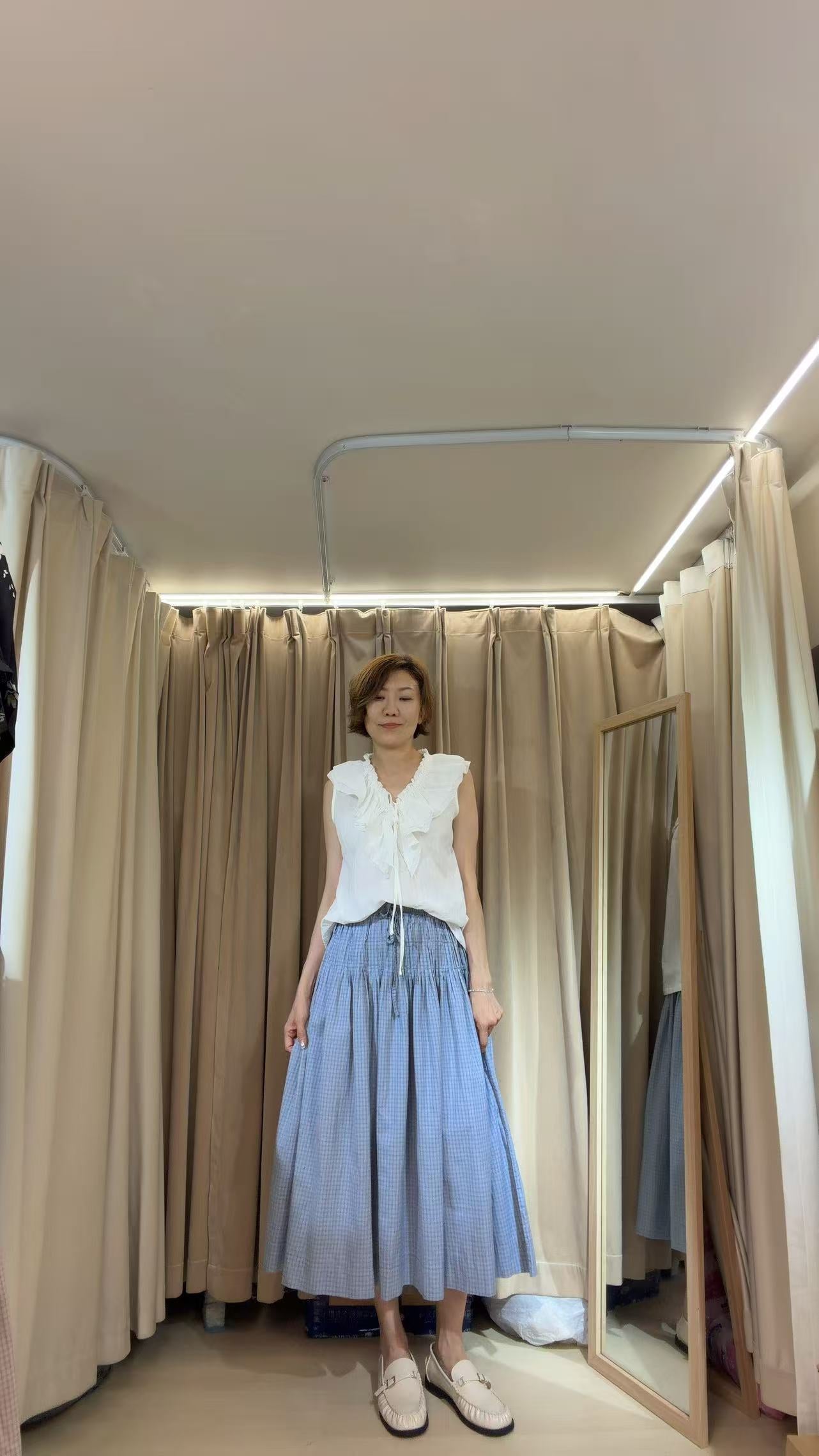 棉質日系暗格SK
