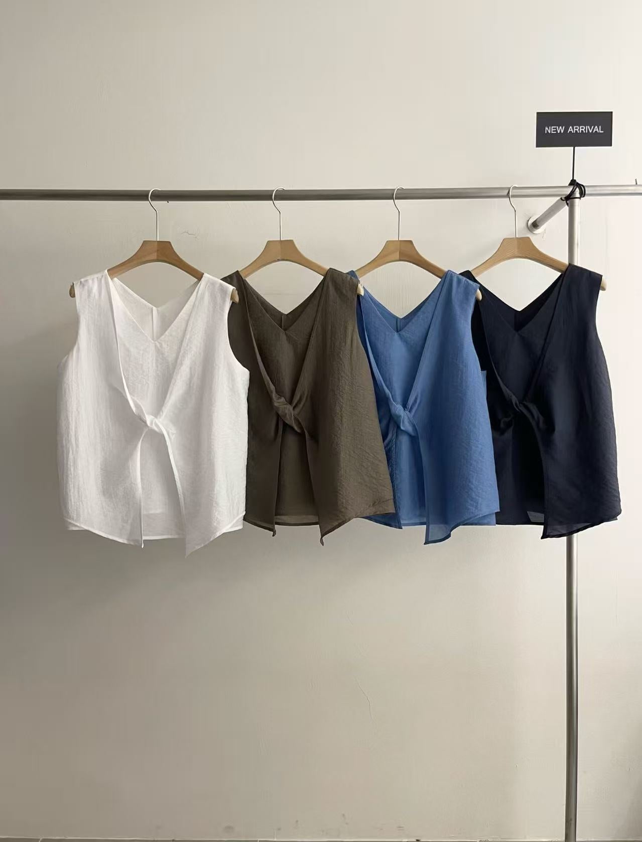 Tied Knot Linen Tank Top