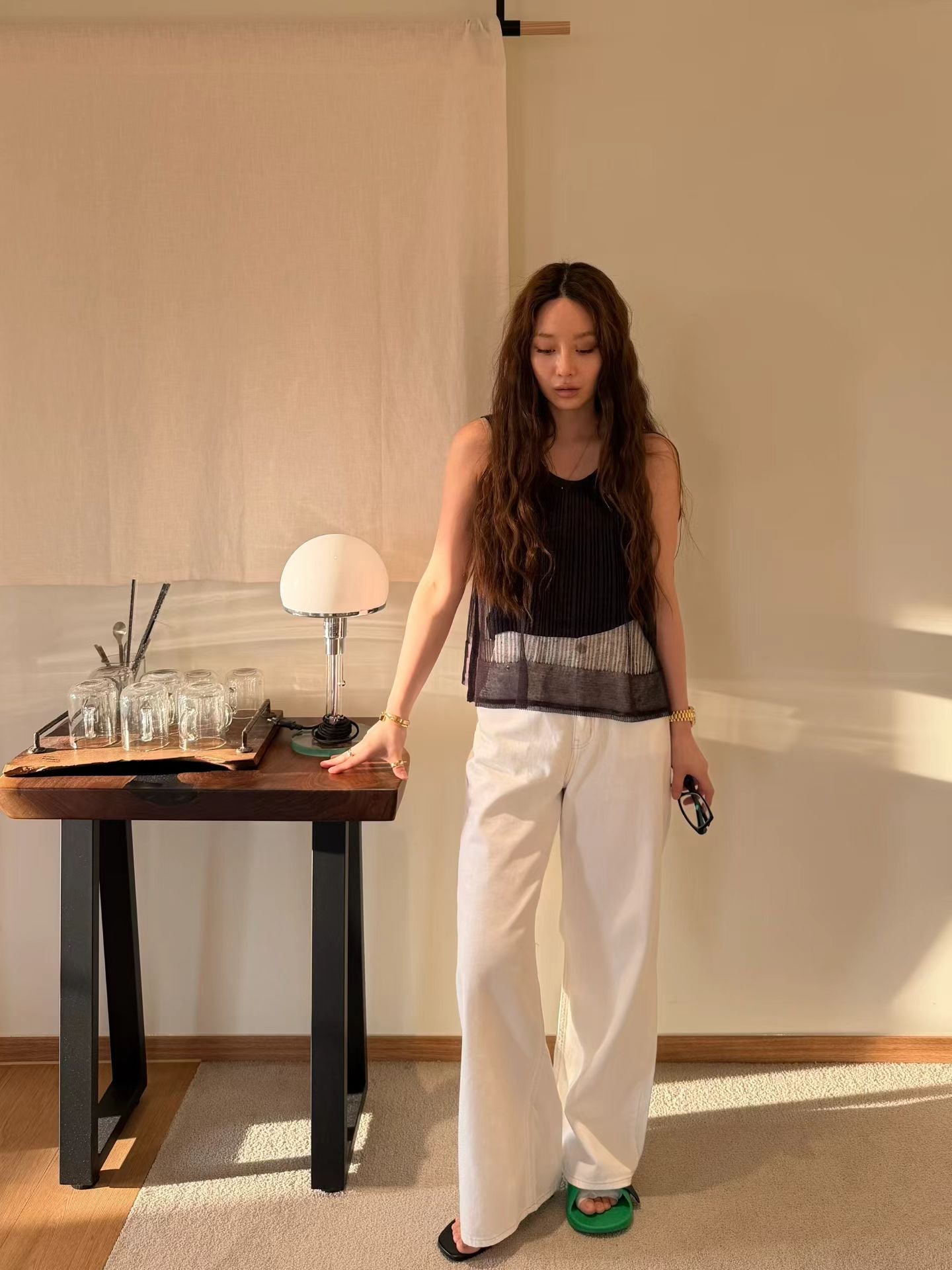 Thin Lined Knitted Tank Top