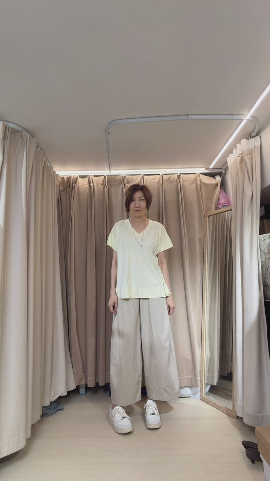 滑身cotton V領A cut long T
